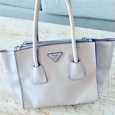 Authentic PRADA GLACE CALF Leather 2Way Shoulder Hand Bag